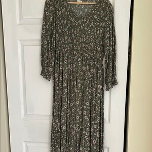 Roolee Green and White Bishop Sleeve Sundress